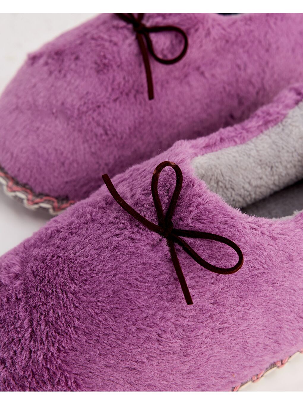 Mor Kadın Kurdale Detaylı Ev İçi Ayakkabı - DIFFER-1