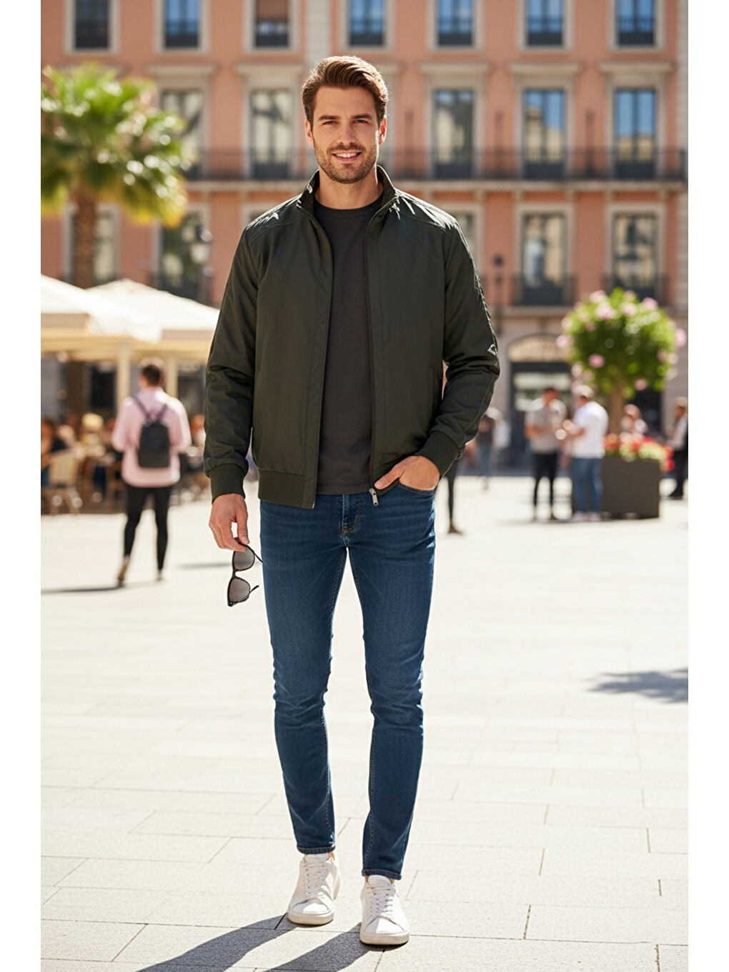 Erkek Feremuarlı Mevsimlik Mont Tek Üst REU-9114 Haki-1