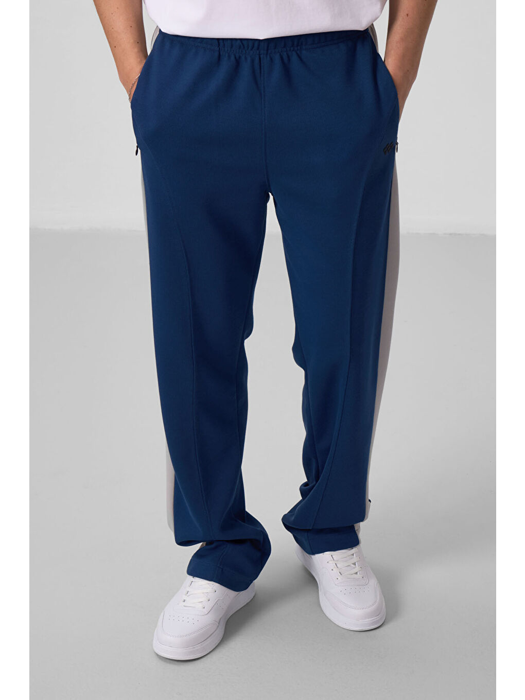 Mavi Parlament Yüzeyi Dokulu Standart Fit Palazzo  Erkek Pantolon - 82171-3