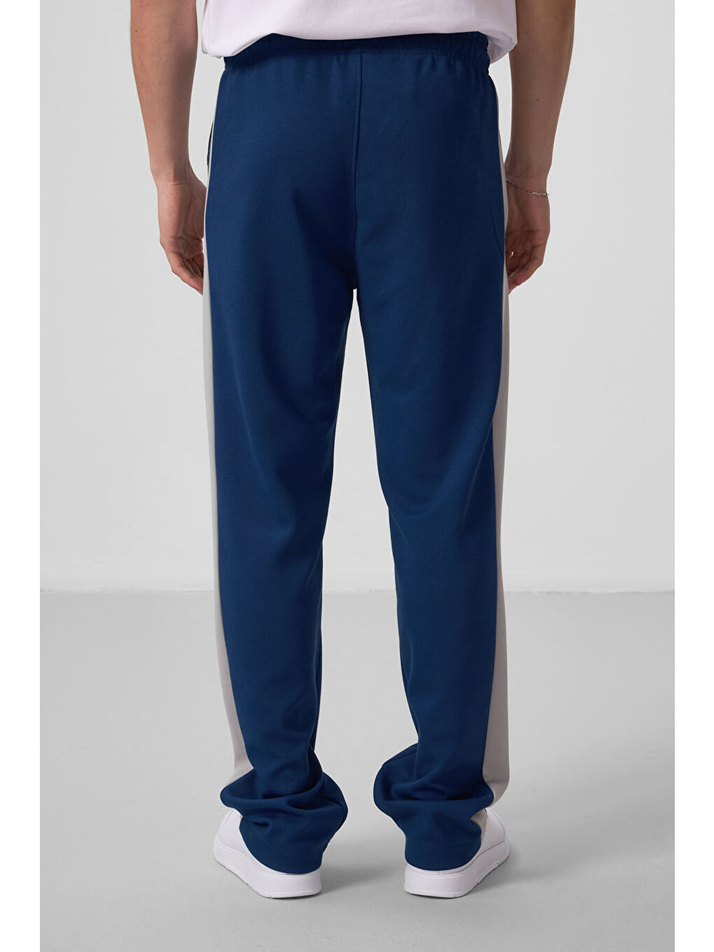 Mavi Parlament Yüzeyi Dokulu Standart Fit Palazzo  Erkek Pantolon - 82171-4