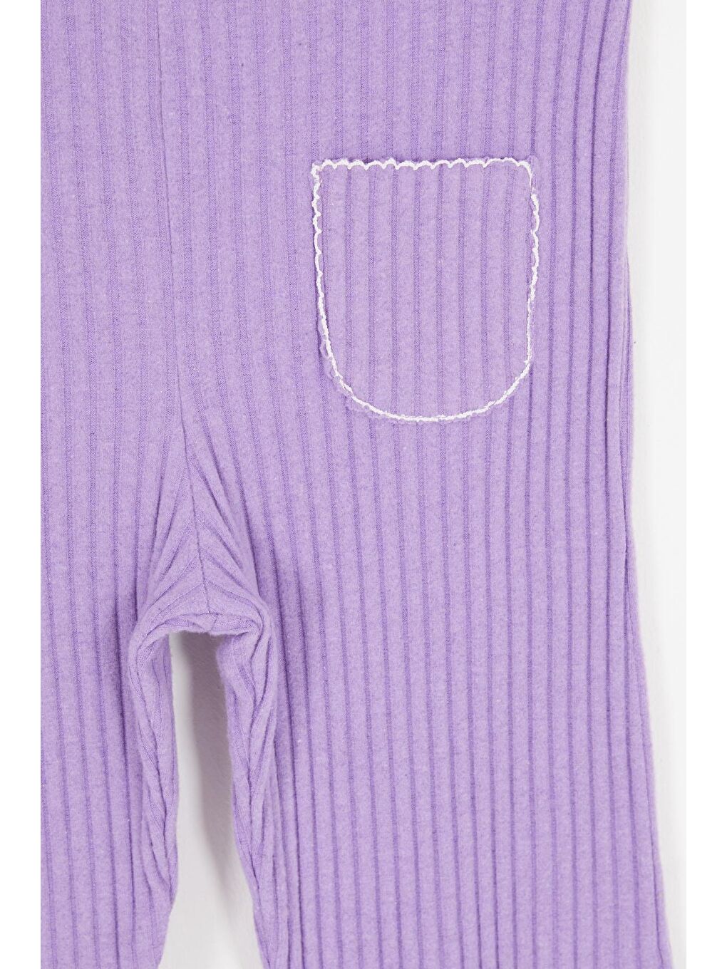 Lila İspanyol Paça Fitilli Cepli Kız Çocuk Tayt 16994-2