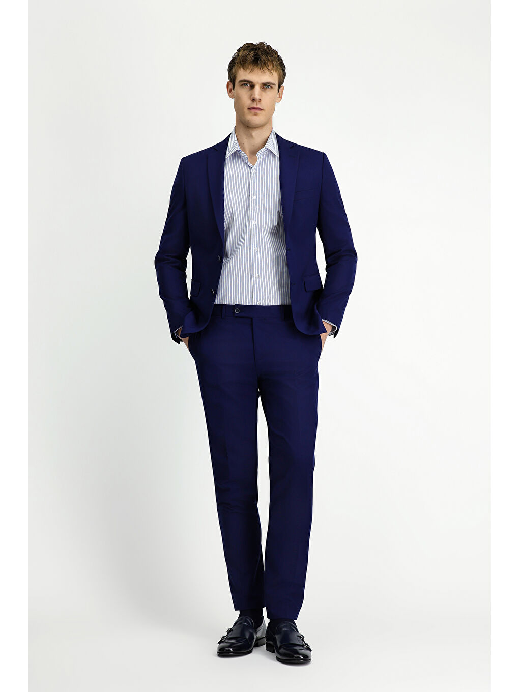 Lacivert 7 Drop Super Slim Fit Eksra Dar Kesim Takım Elbise