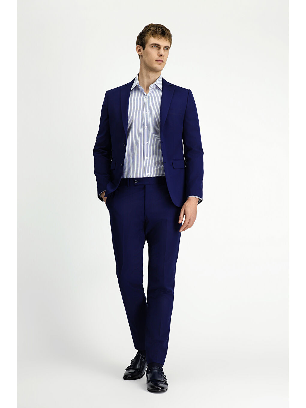 Lacivert 7 Drop Super Slim Fit Eksra Dar Kesim Takım Elbise-2