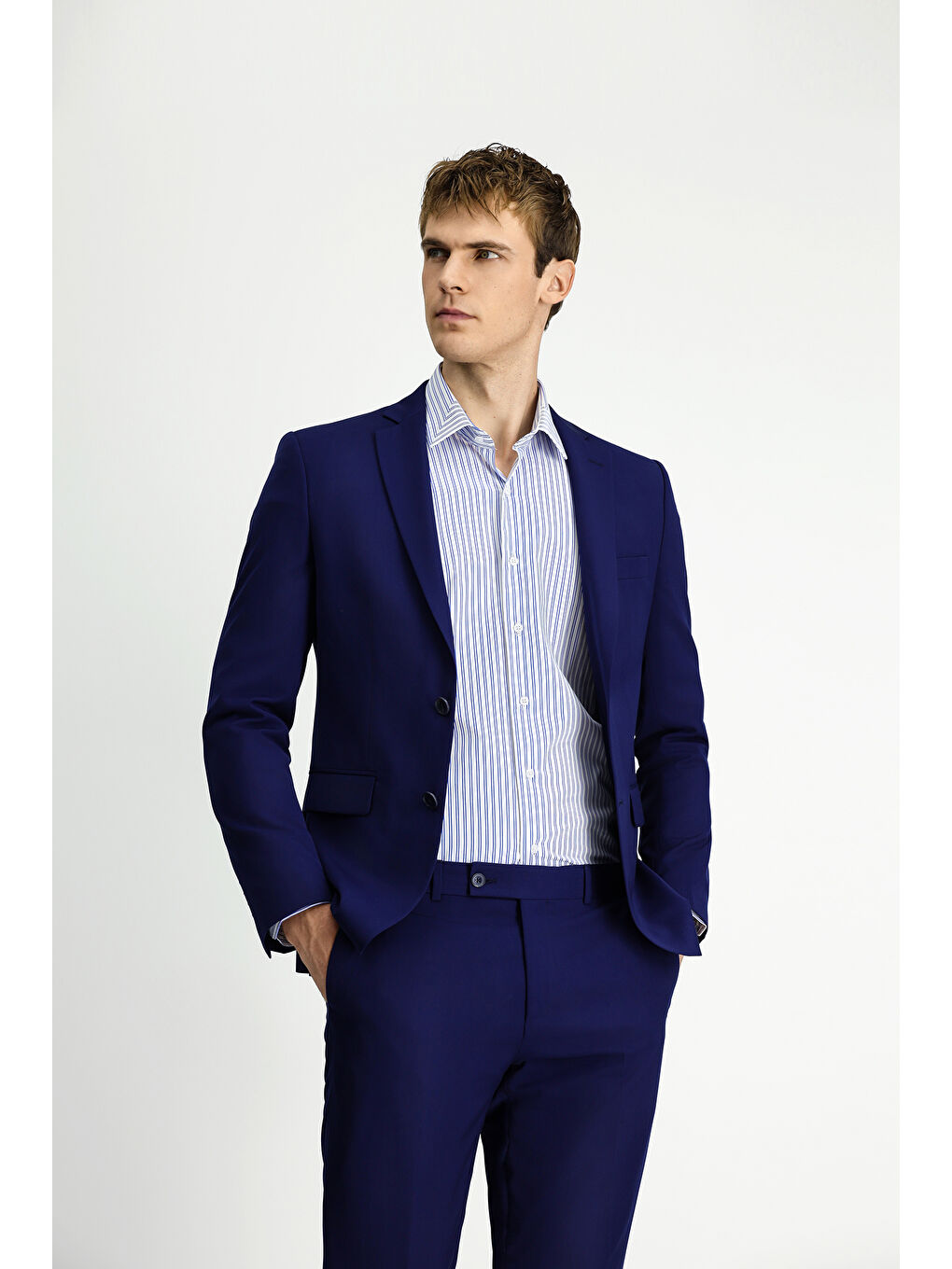 Lacivert 7 Drop Super Slim Fit Eksra Dar Kesim Takım Elbise-3