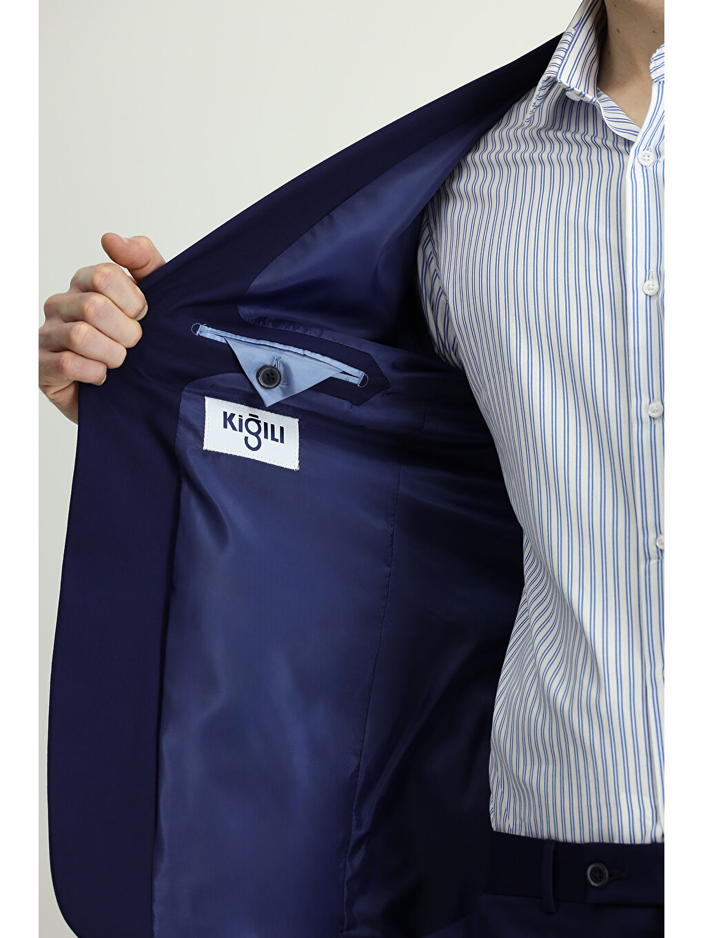 Lacivert 7 Drop Super Slim Fit Eksra Dar Kesim Takım Elbise-5