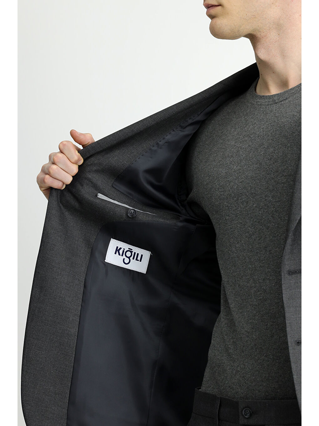 Gri Regular Fit Klasik Takım Elbise-5