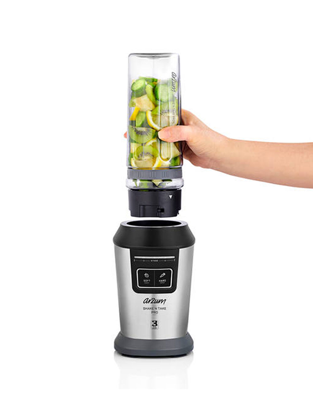 ARZUM AR1079 Shake'N Take Pro Kişisel Blender - Paslanmaz Çelik - 3