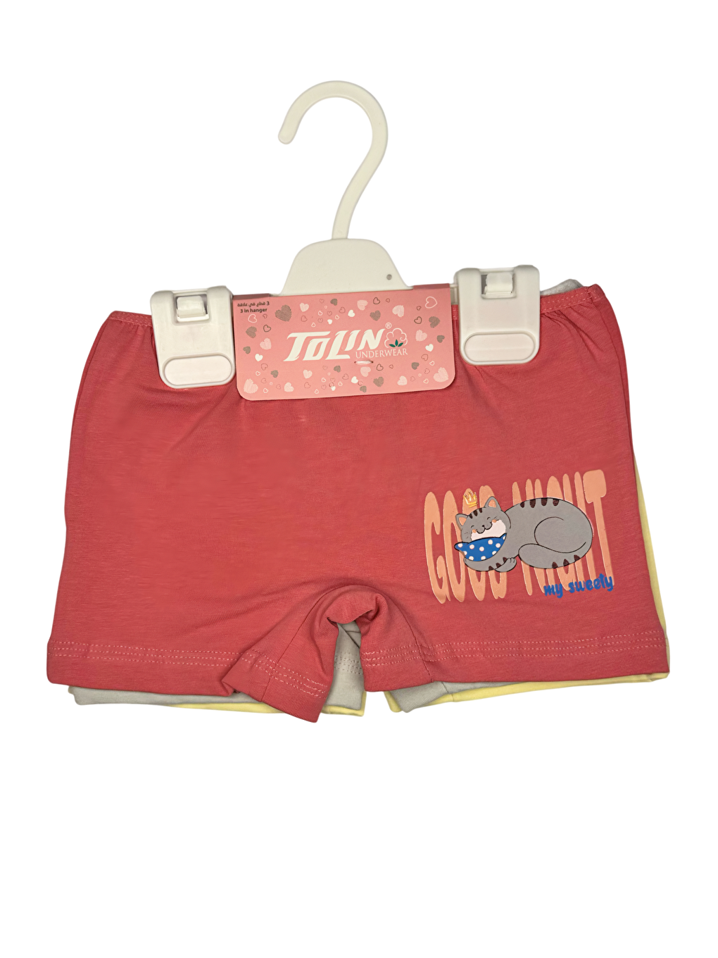 Karışık Kız Çocuk 3 lü Paket Pamuklu Elastanlı Baskılı Şort 44313-4