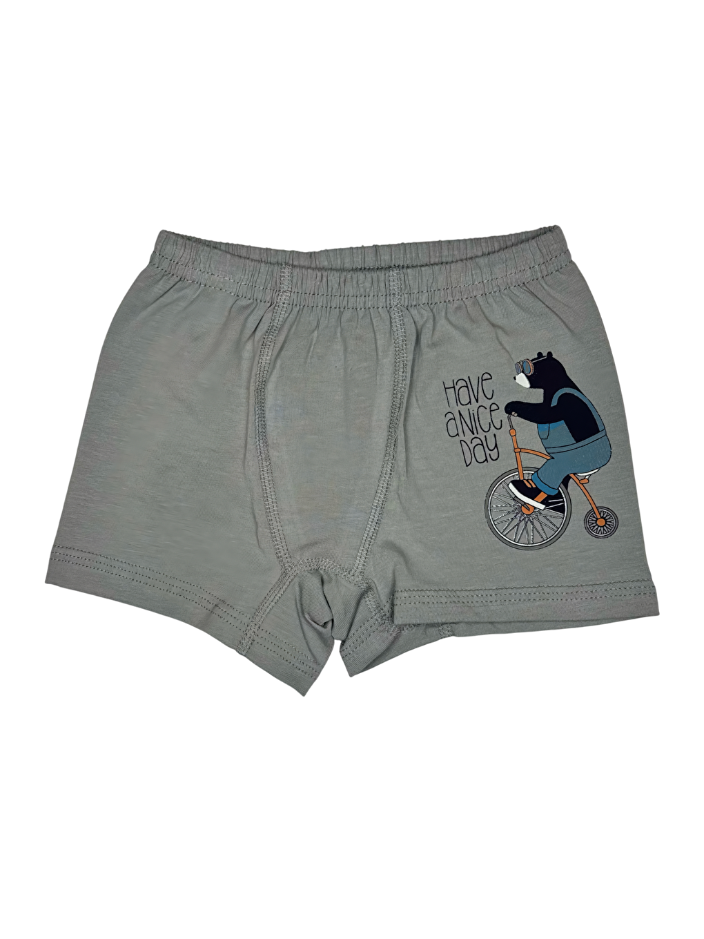 Ekru Erkek Çocuk 3 lü Paket Pamuklu Elastanlı Baskılı Şort 433-2