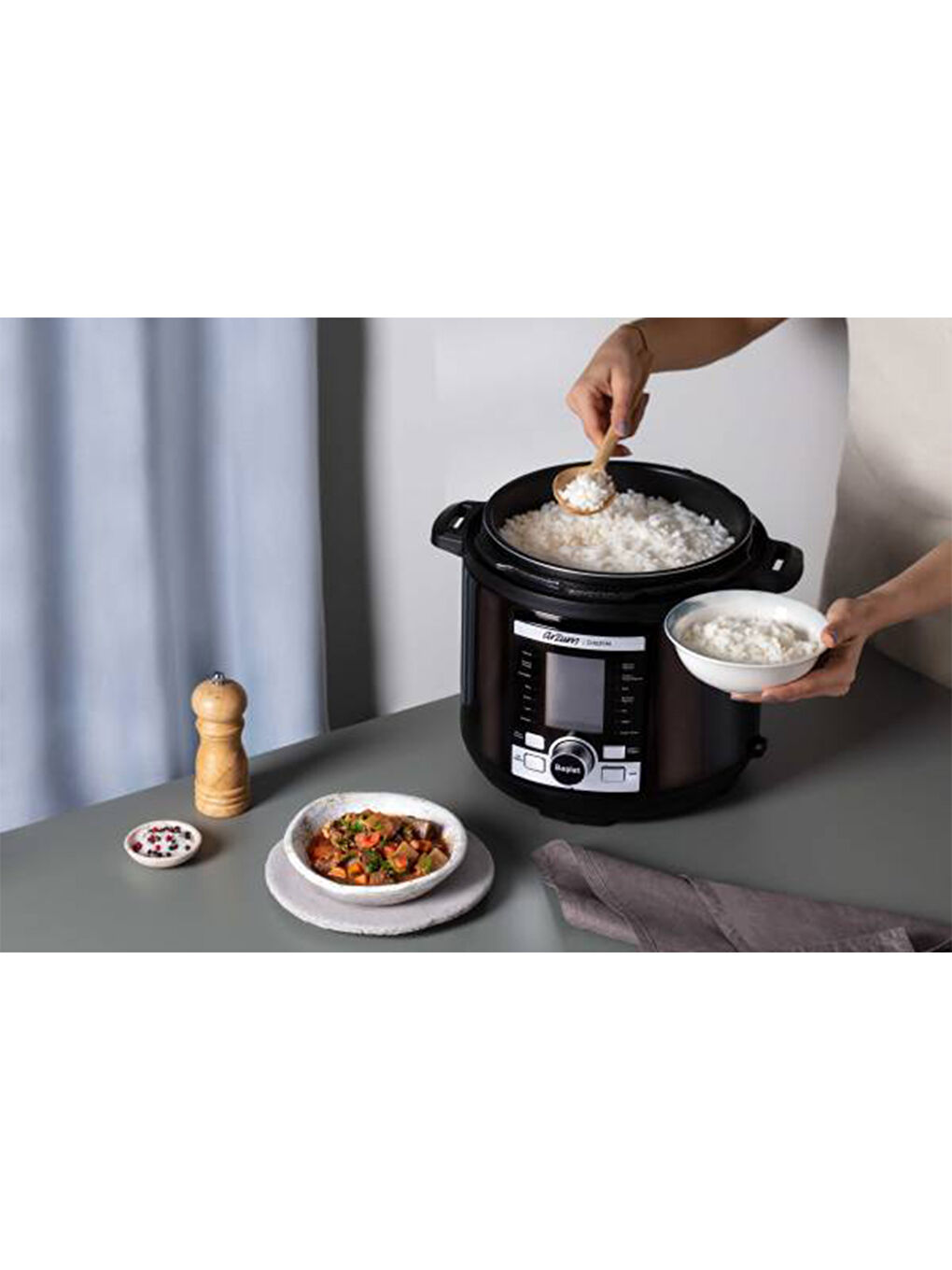 AR2055 Chefim Çok Amaçlı Basınçlı Pişirici - Siyah-11