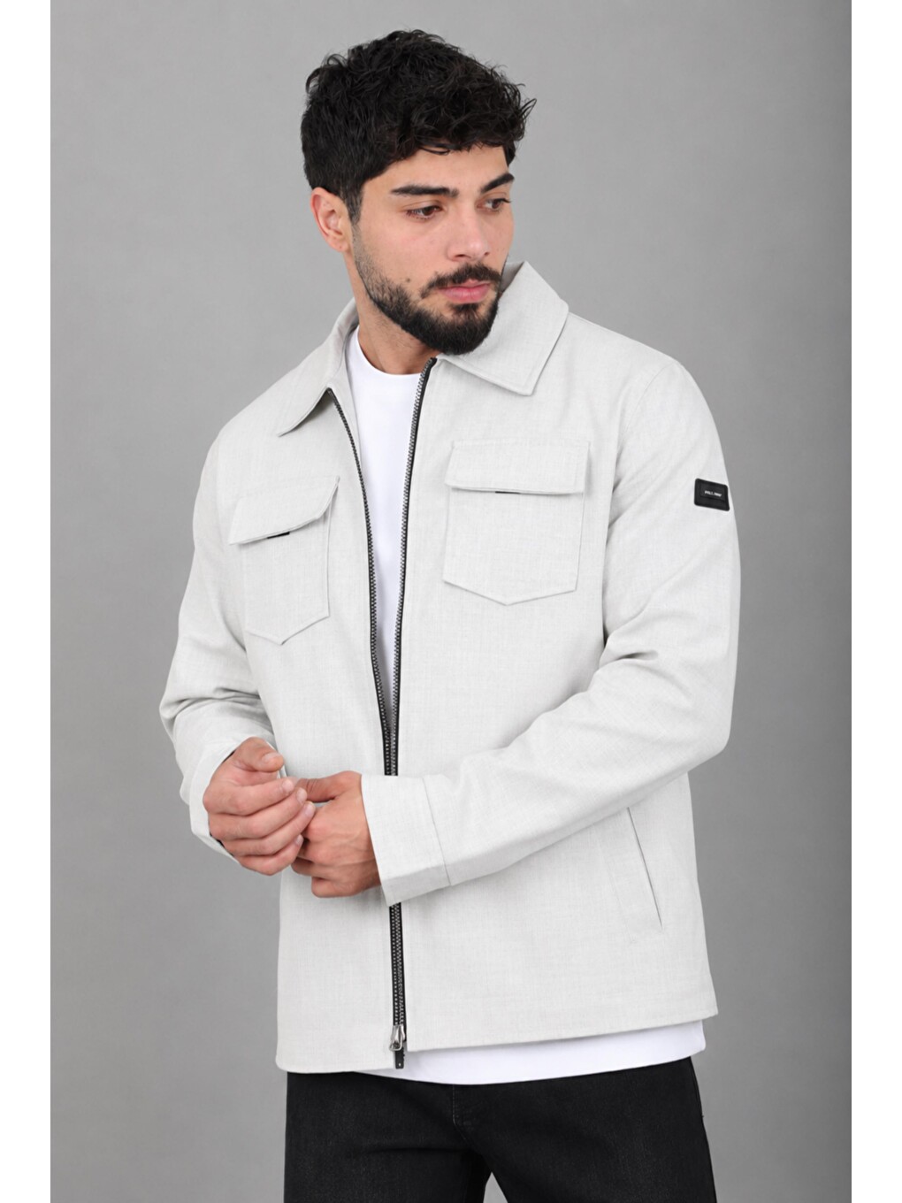 Bej Bez Ayağı Dokuma Yakalı Kapaklı Mevsimlik Mont Pldp 3035_60397