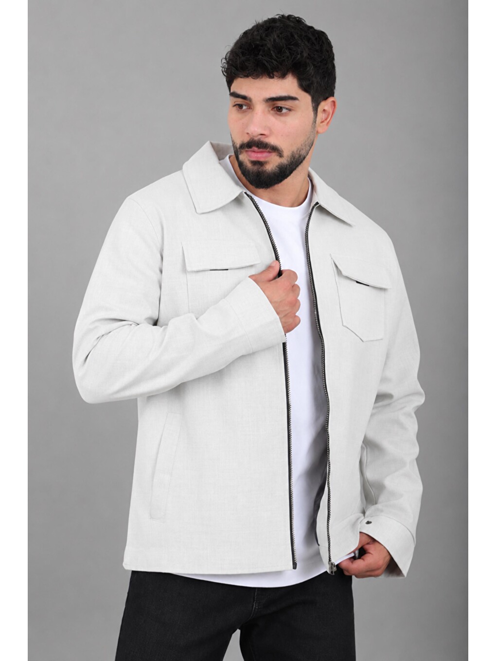 Bej Bez Ayağı Dokuma Yakalı Kapaklı Mevsimlik Mont Pldp 3035_60397-1