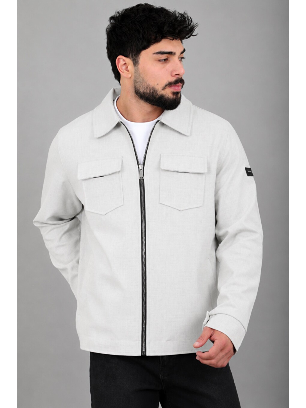 Bej Bez Ayağı Dokuma Yakalı Kapaklı Mevsimlik Mont Pldp 3035_60397-5