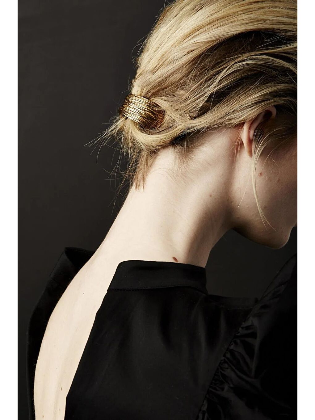 Gri Çizgi Dokulu At Kuyruğu Tokası 2'li Paket