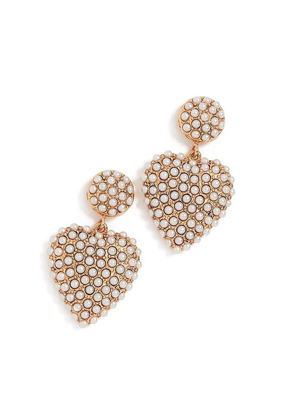 Sarı Amelie İncili Zarif Kalp Küpe-5