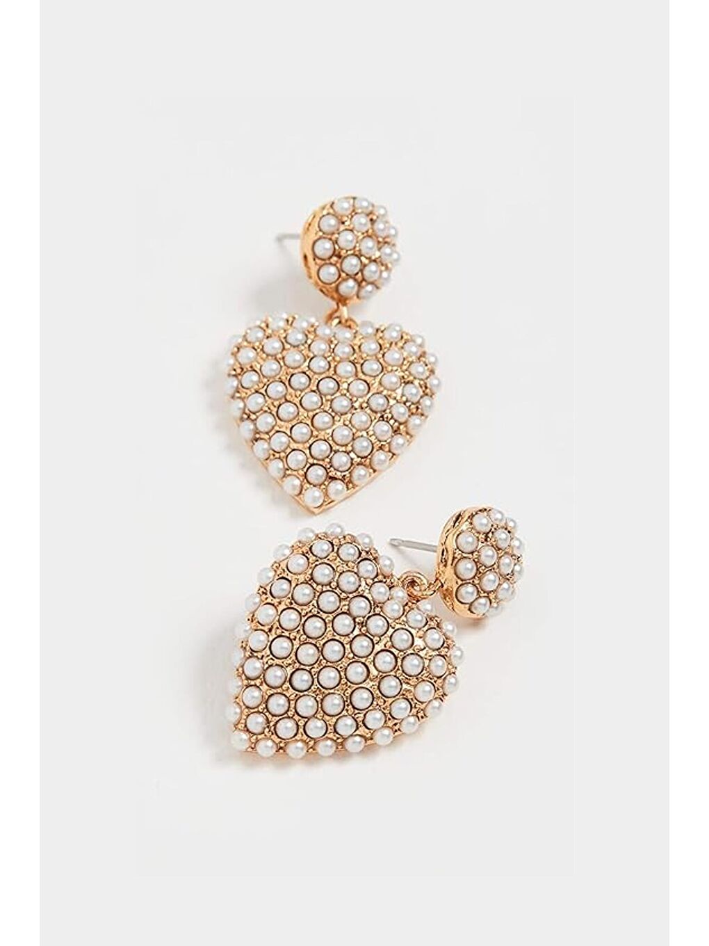 Sarı Amelie İncili Zarif Kalp Küpe-8