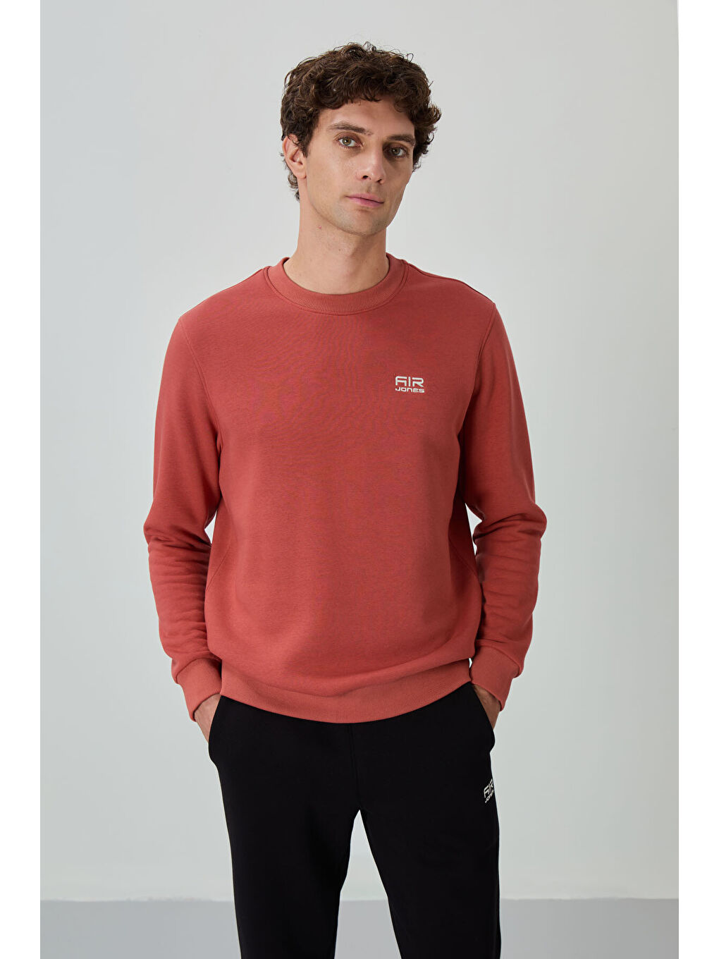 Kahverengi Andy Kiremit-Siyah Şardonlu Erkek Eşofman Takım - 85190-1