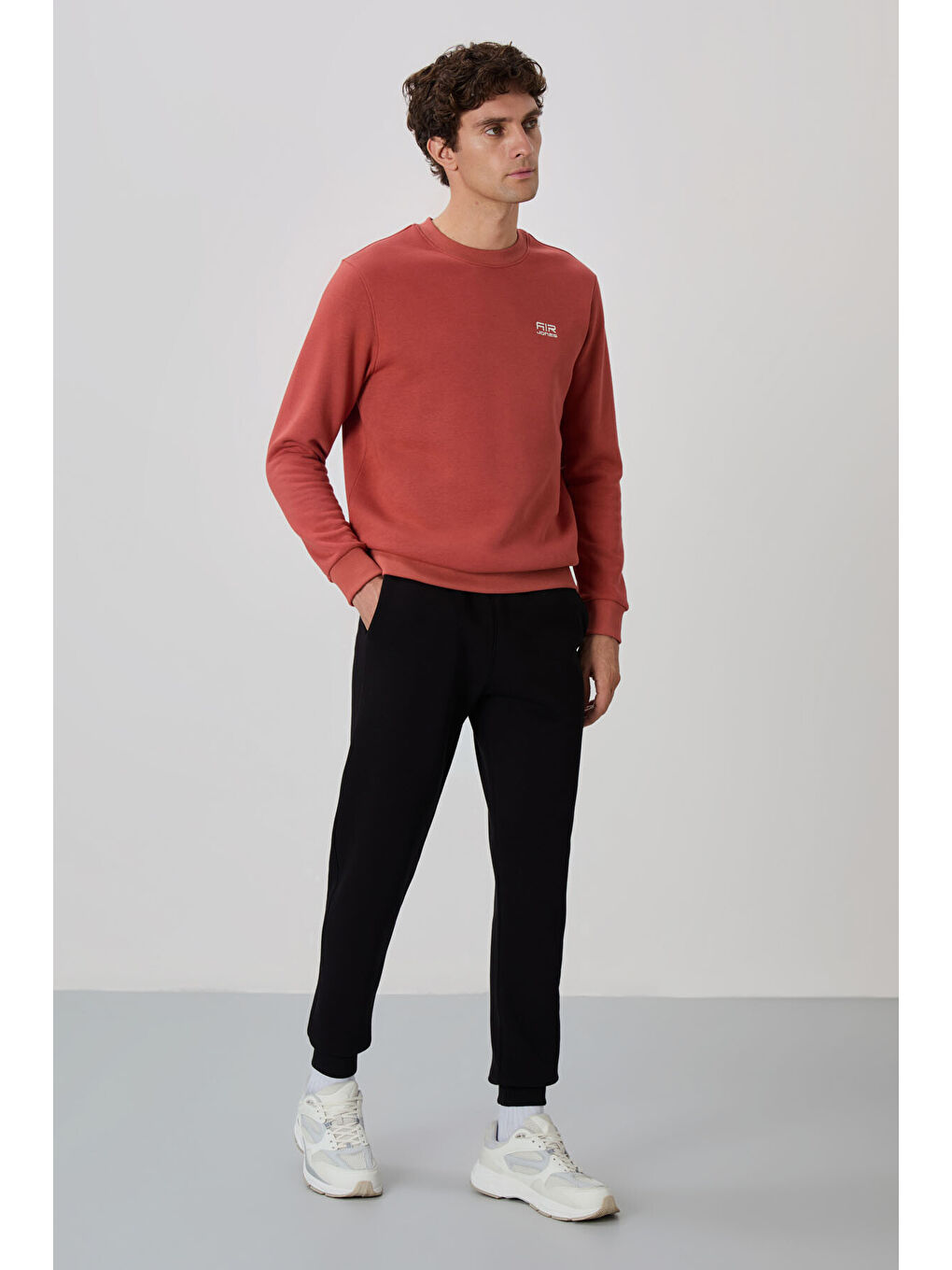 Kahverengi Andy Kiremit-Siyah Şardonlu Erkek Eşofman Takım - 85190-4