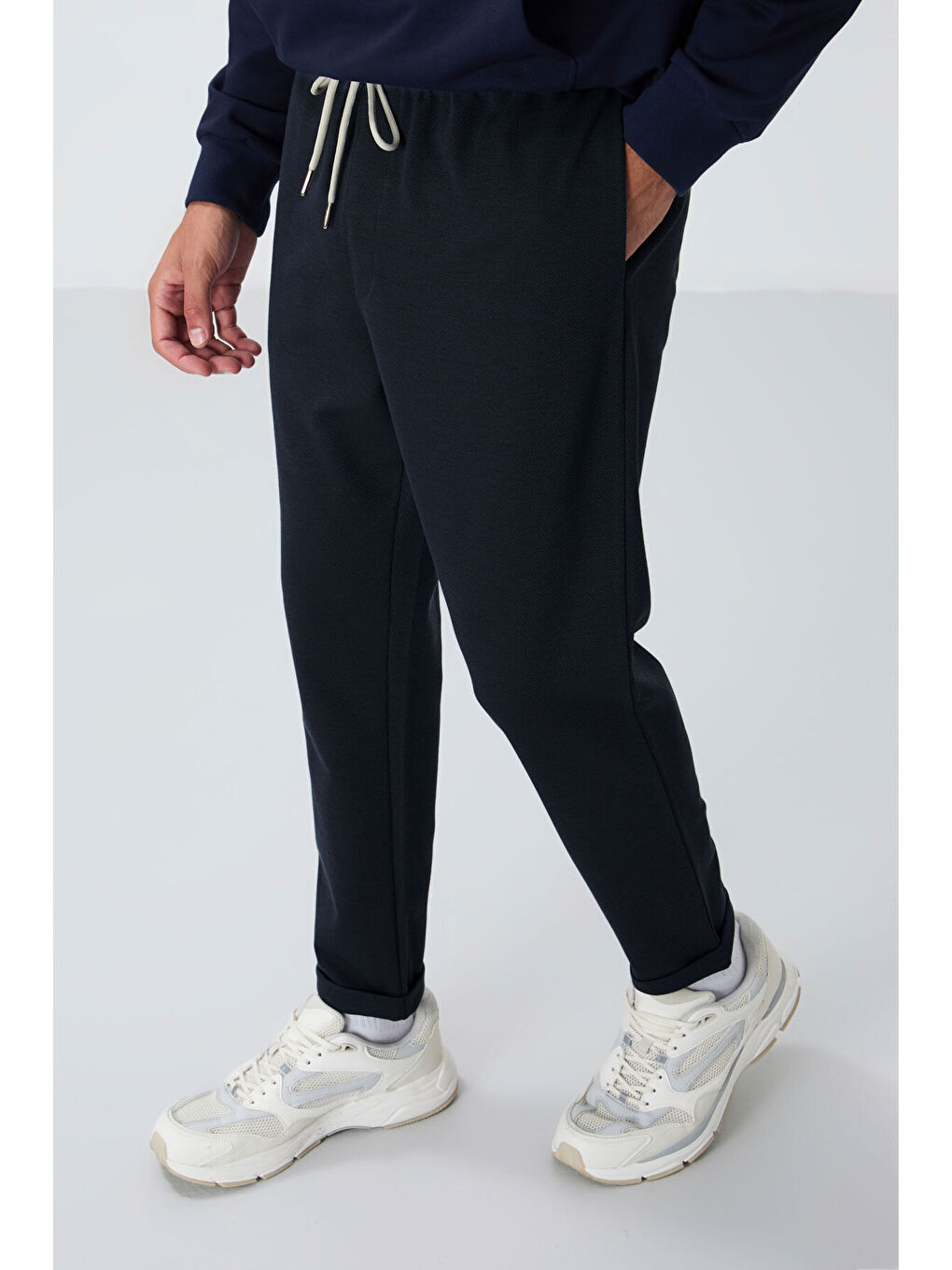 İndigo Yüzeyi Dokulu Standart Fit Erkek Eşofman Alt - 82154-3