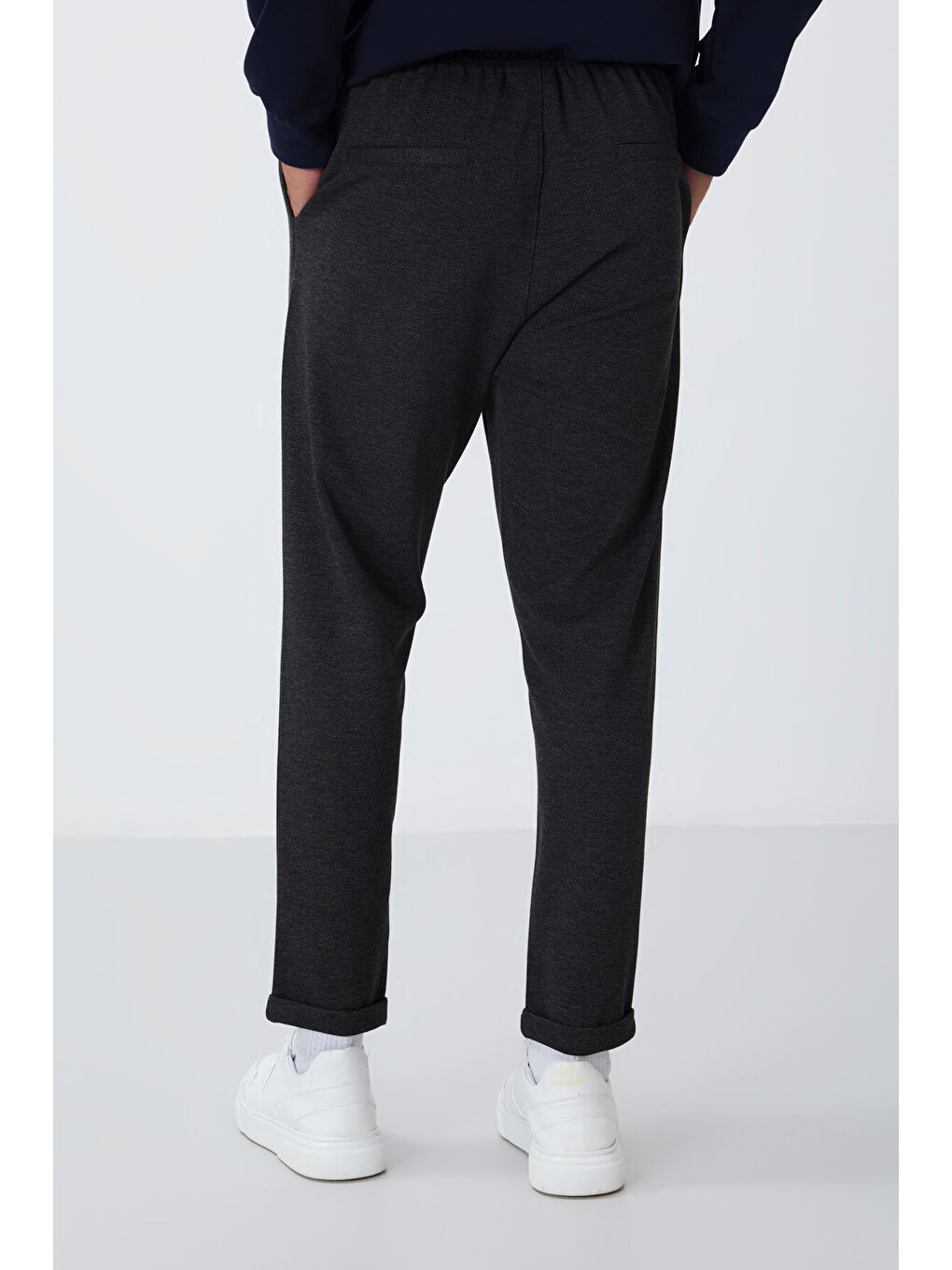 Antrasit Melanj Yüzeyi Dokulu Standart Fit Erkek Eşofman Alt - 82154-4