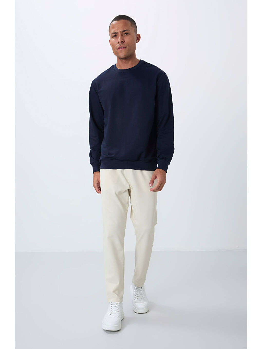 Bej Yüzeyi Dokulu Standart Fit Erkek Eşofman Alt - 82155