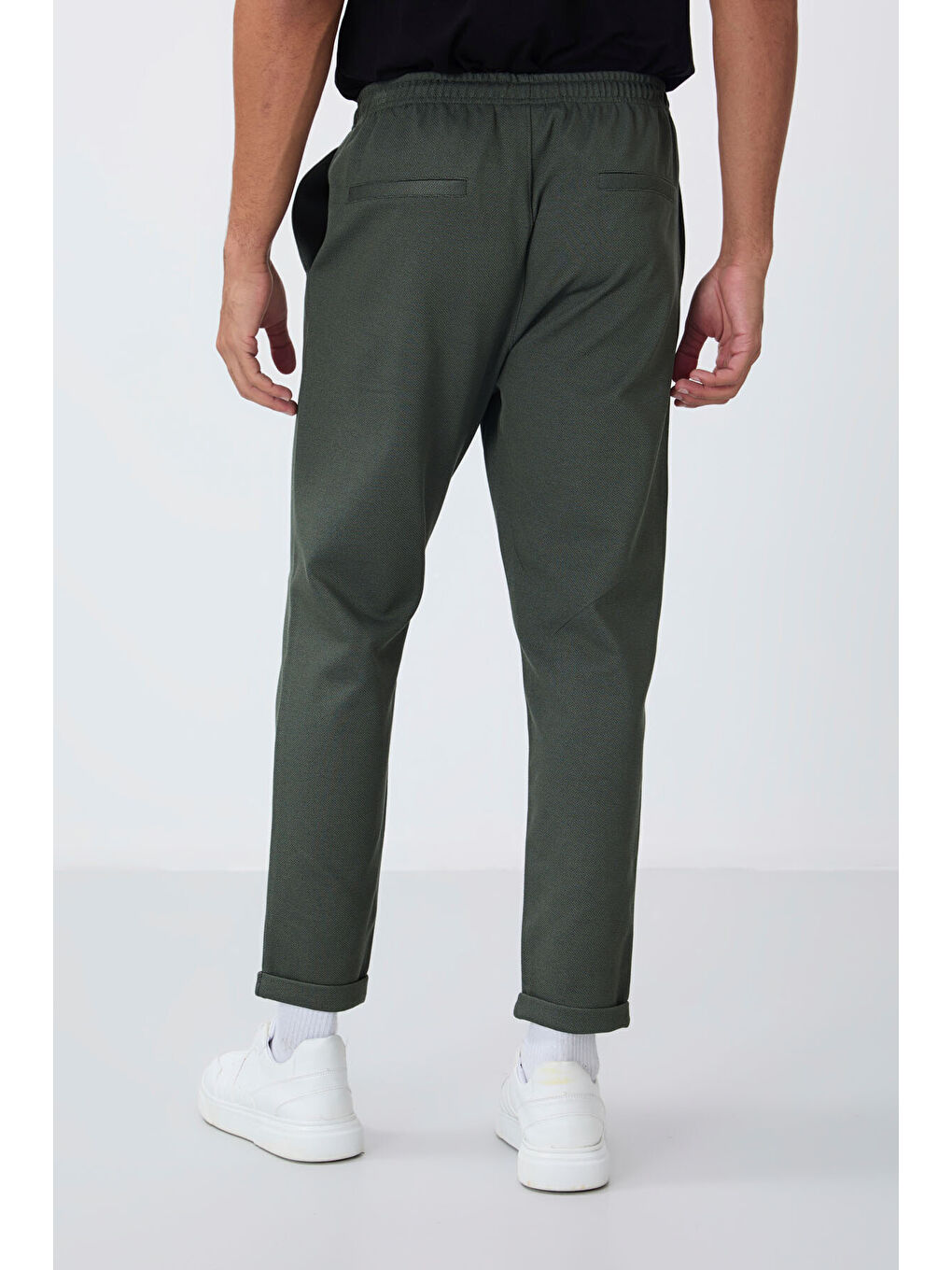 Haki Yüzeyi Dokulu Standart Fit Erkek Eşofman Alt - 82154-4