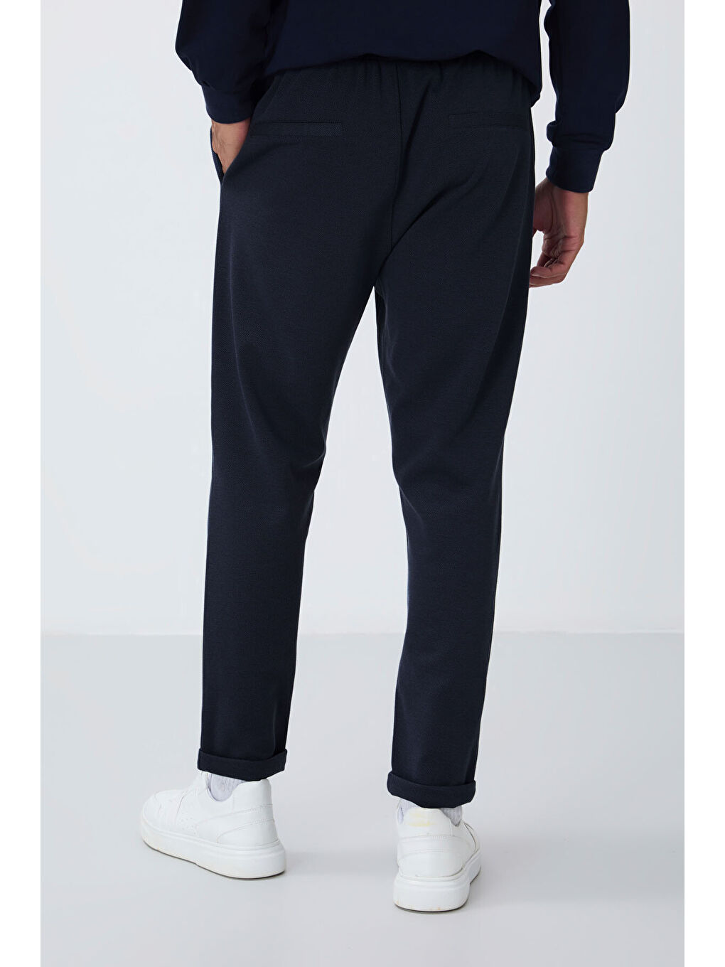 Lacivert Parlament Yüzeyi Dokulu Standart Fit Erkek Eşofman Alt - 82154-4