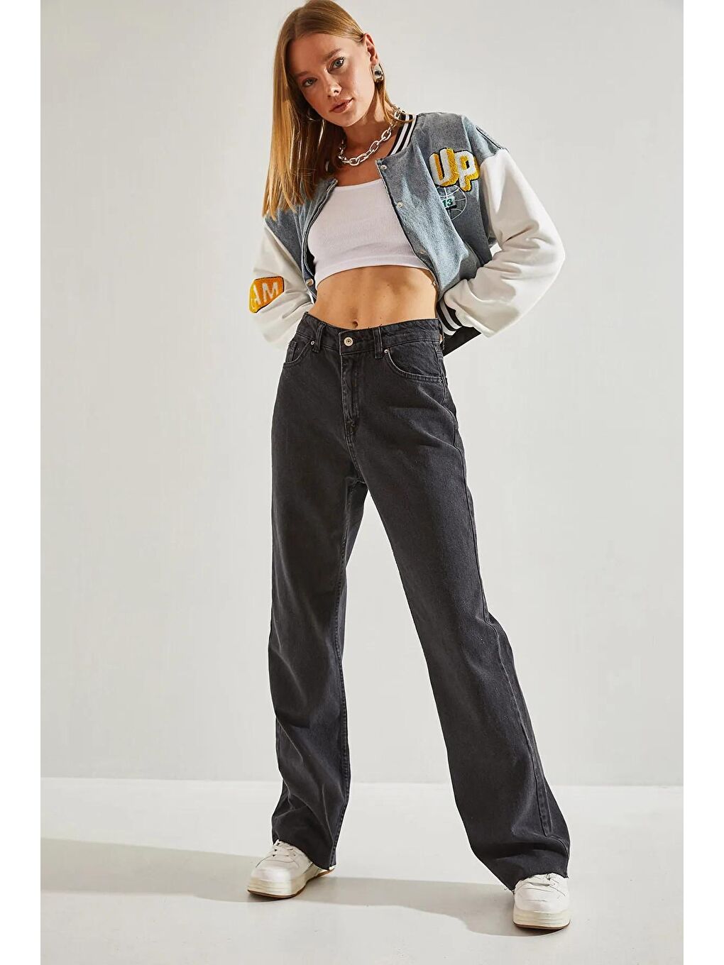 Siyah Kadın Lazer Kesim Palazzo Pantolon