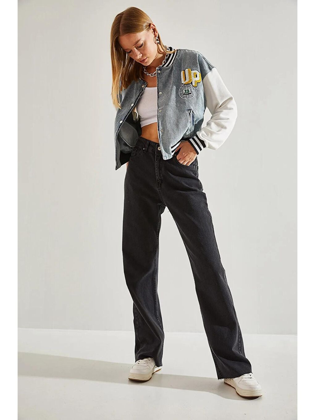 Siyah Kadın Lazer Kesim Palazzo Pantolon-3