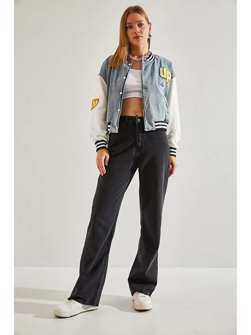 Siyah Kadın Lazer Kesim Palazzo Pantolon-4