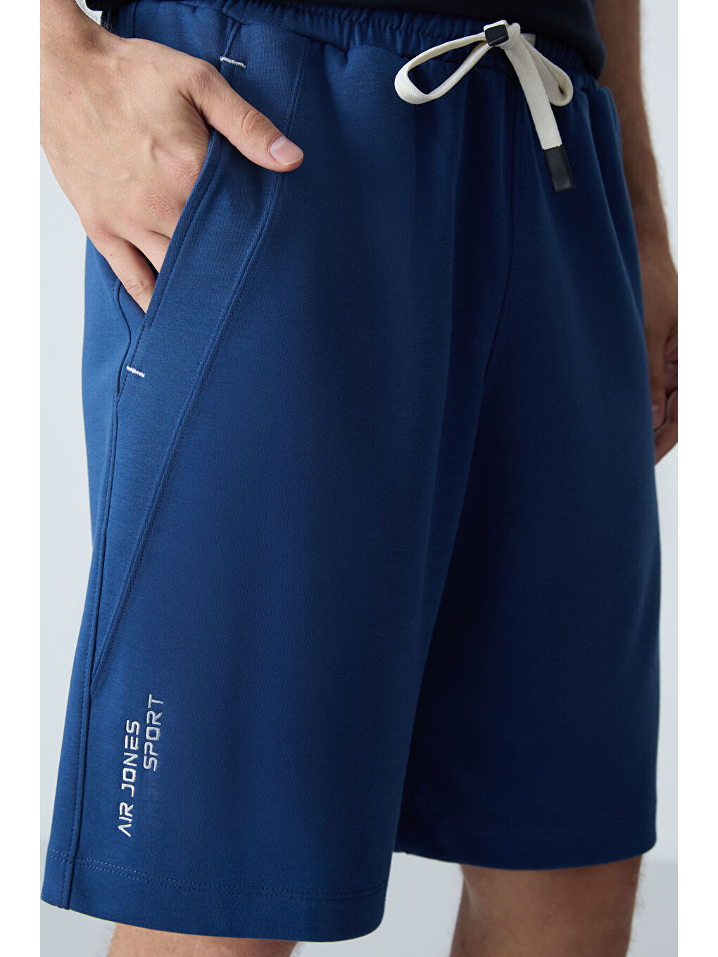 Lacivert Parlament Pamuklu Kalın Yumuşak Dokulu Standart Fit Basic Erkek Şort  - 81278-3