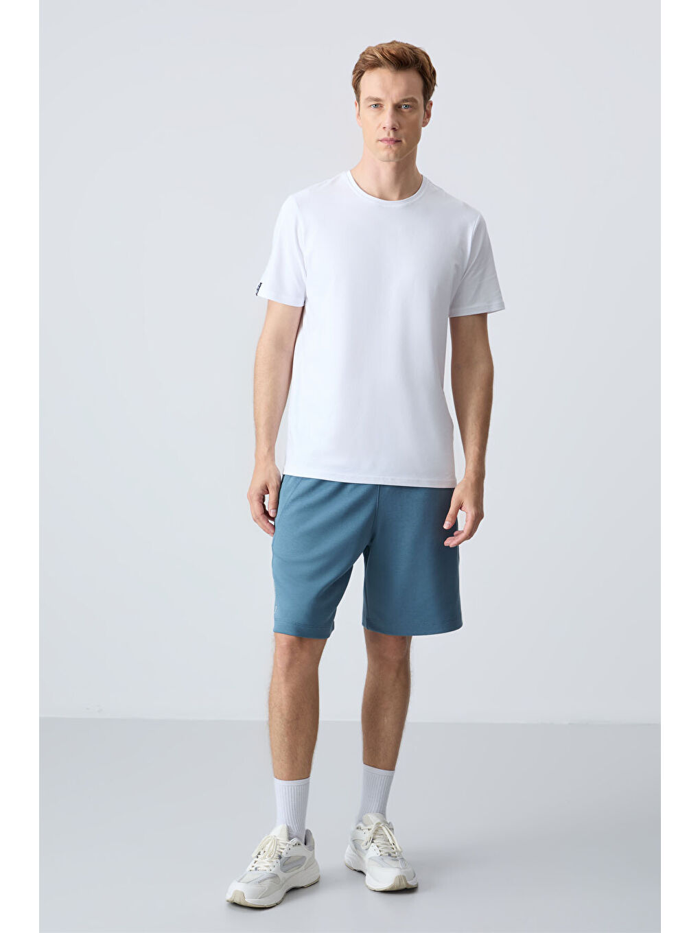 Yeşil Orman yeşili Pamuklu Kalın Yumuşak Dokulu Standart  Fit Basic Erkek Şort  - 81278