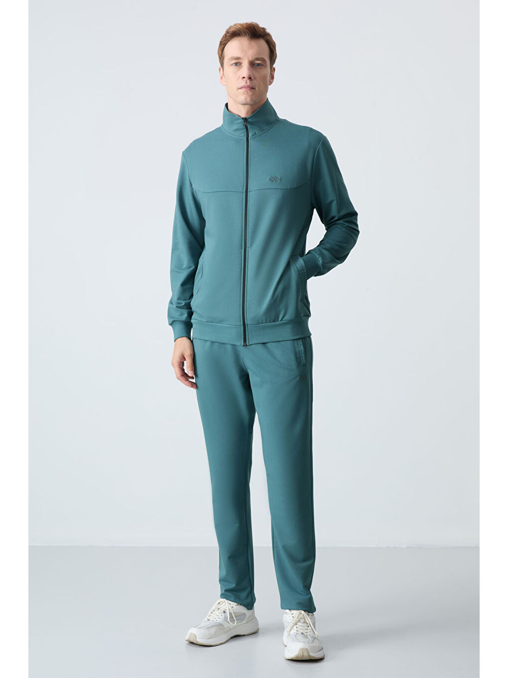 Orman Yeşili Pamuklu Kalın Yumuşak Dokulu Comfort  Fit Basic Erkek Eşofman Takım - 85260-1