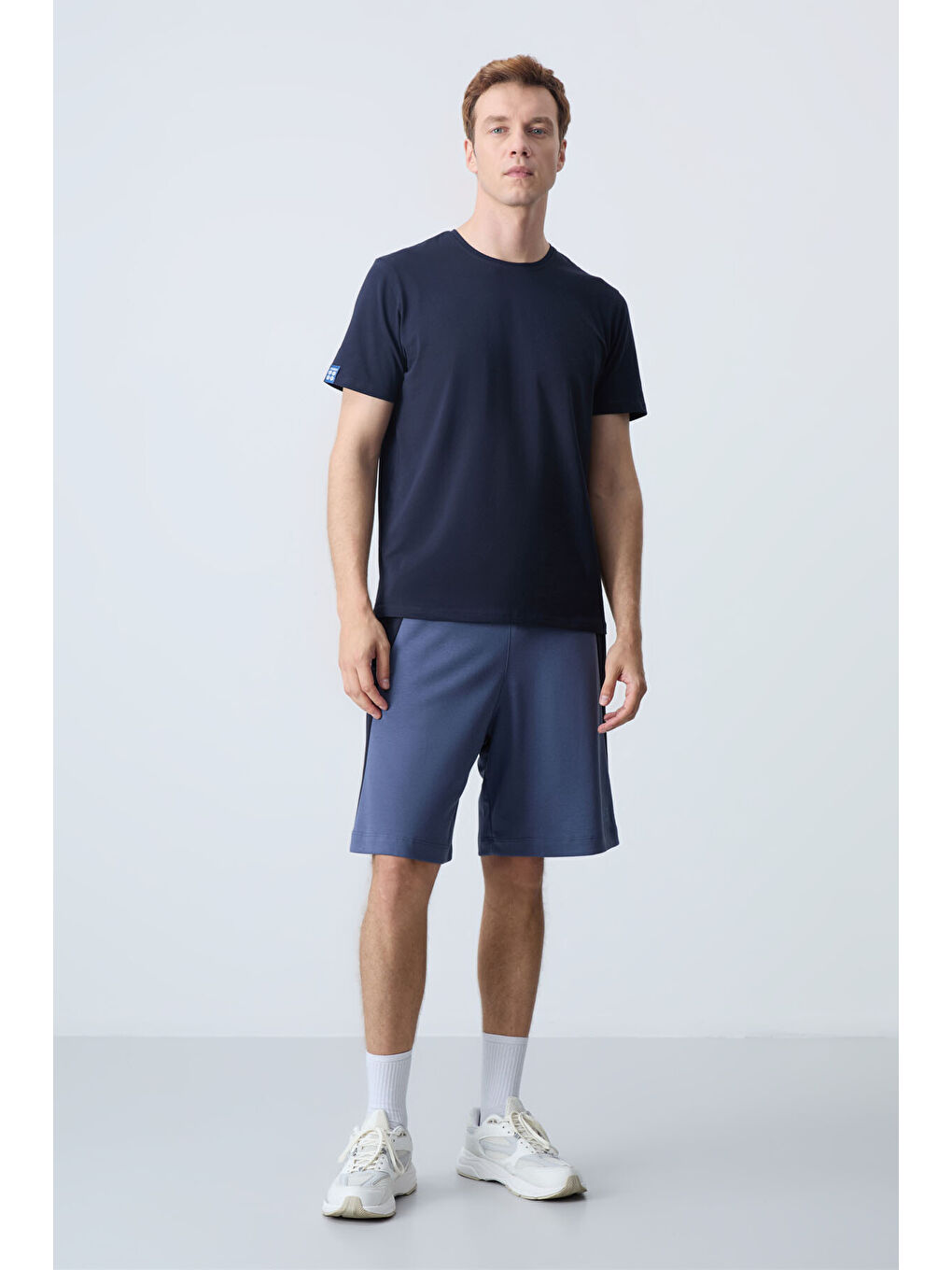 Petrol Pamuklu Kalın Yumuşak Dokulu Standart  Fit Basic Erkek Şort  - 81280-1