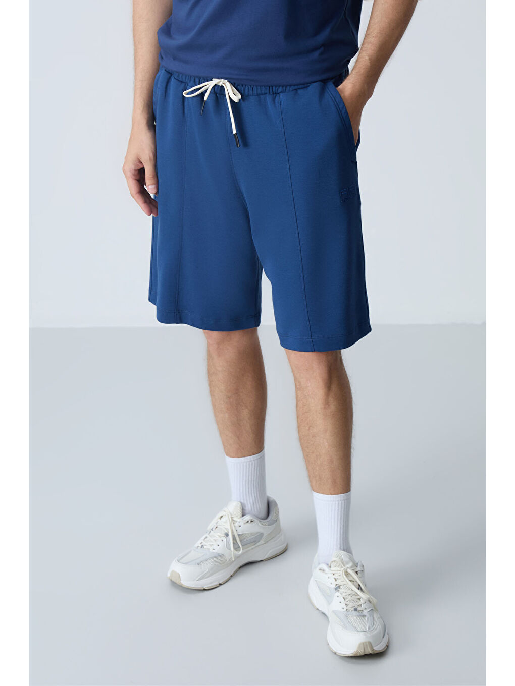 Lacivert Parlament Pamuklu Kalın Yumuşak Dokulu Standart Fit Basic Erkek Şort  - 81277-1