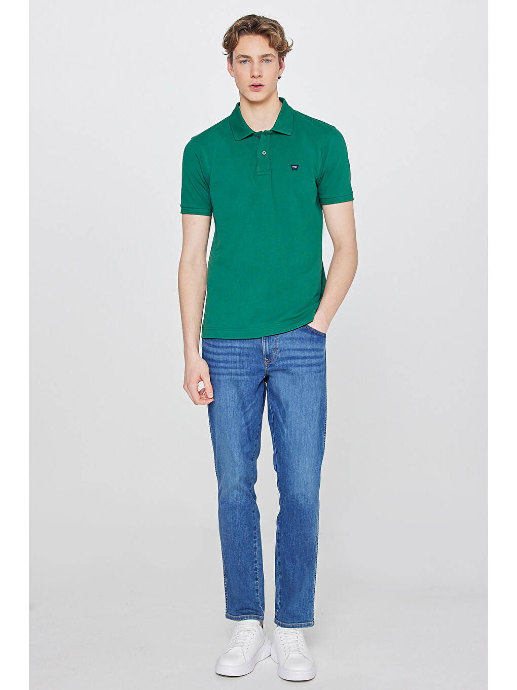 Regular Fit Polo Yaka %100 Pamuk Yeşil Tişört-2