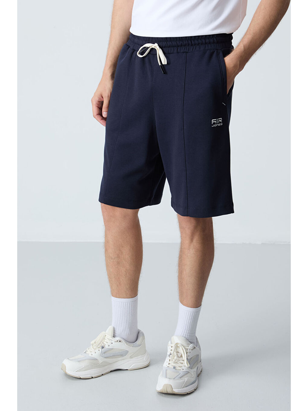 Lacivert Pamuklu Kalın Yumuşak Dokulu Standart  Fit Basic Erkek Şort  - 81277-1