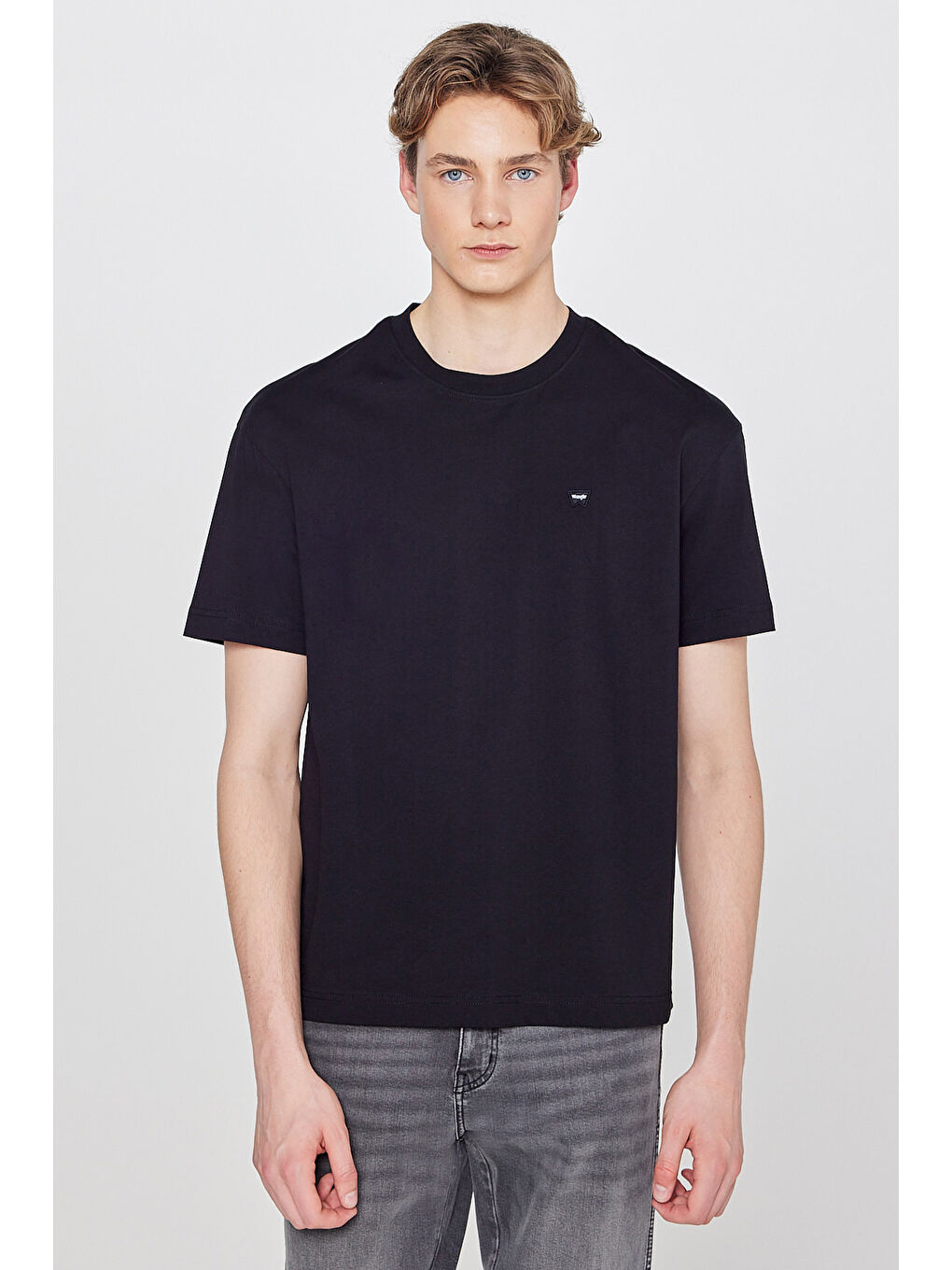 Regular Fit Bisiklet Yaka %100 Pamuk Siyah Tişört-1