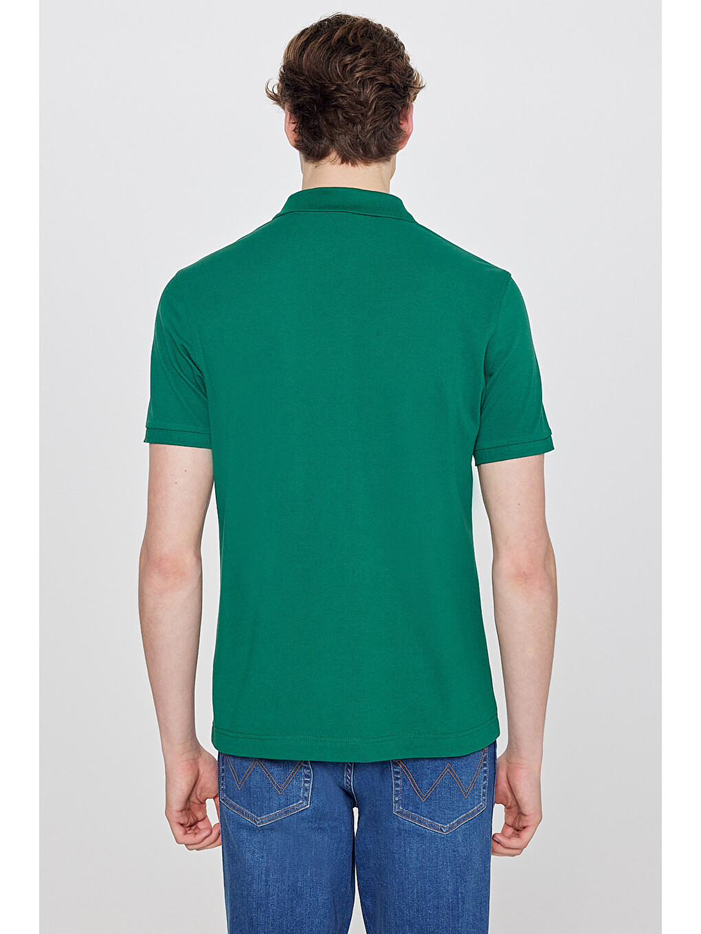 Regular Fit Polo Yaka %100 Pamuk Yeşil Tişört-4