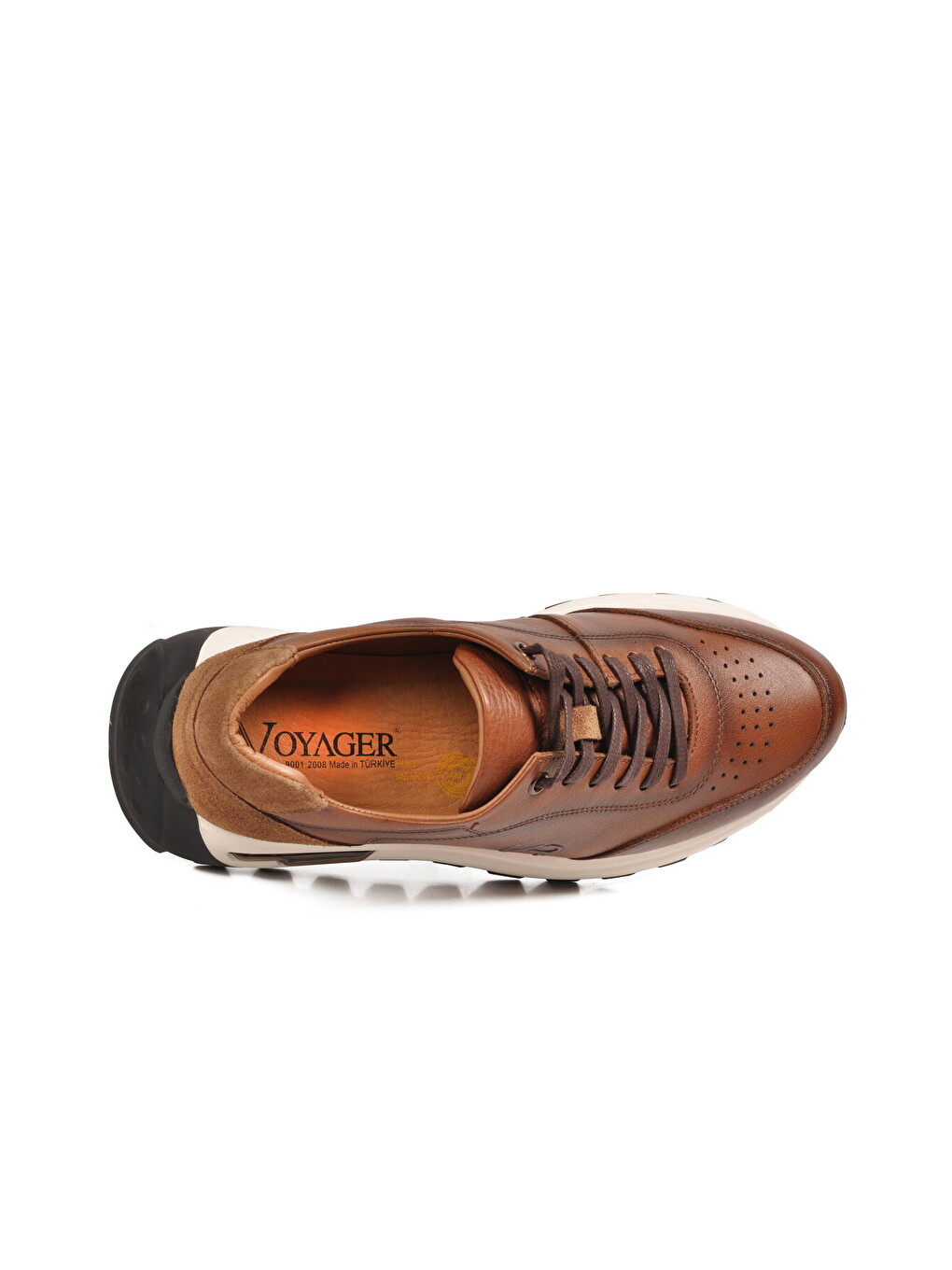 Kahverengi Taba Hakiki Deri Erkek Sneaker Memory Taban Premium Casual Ayakkabı M654 M-2