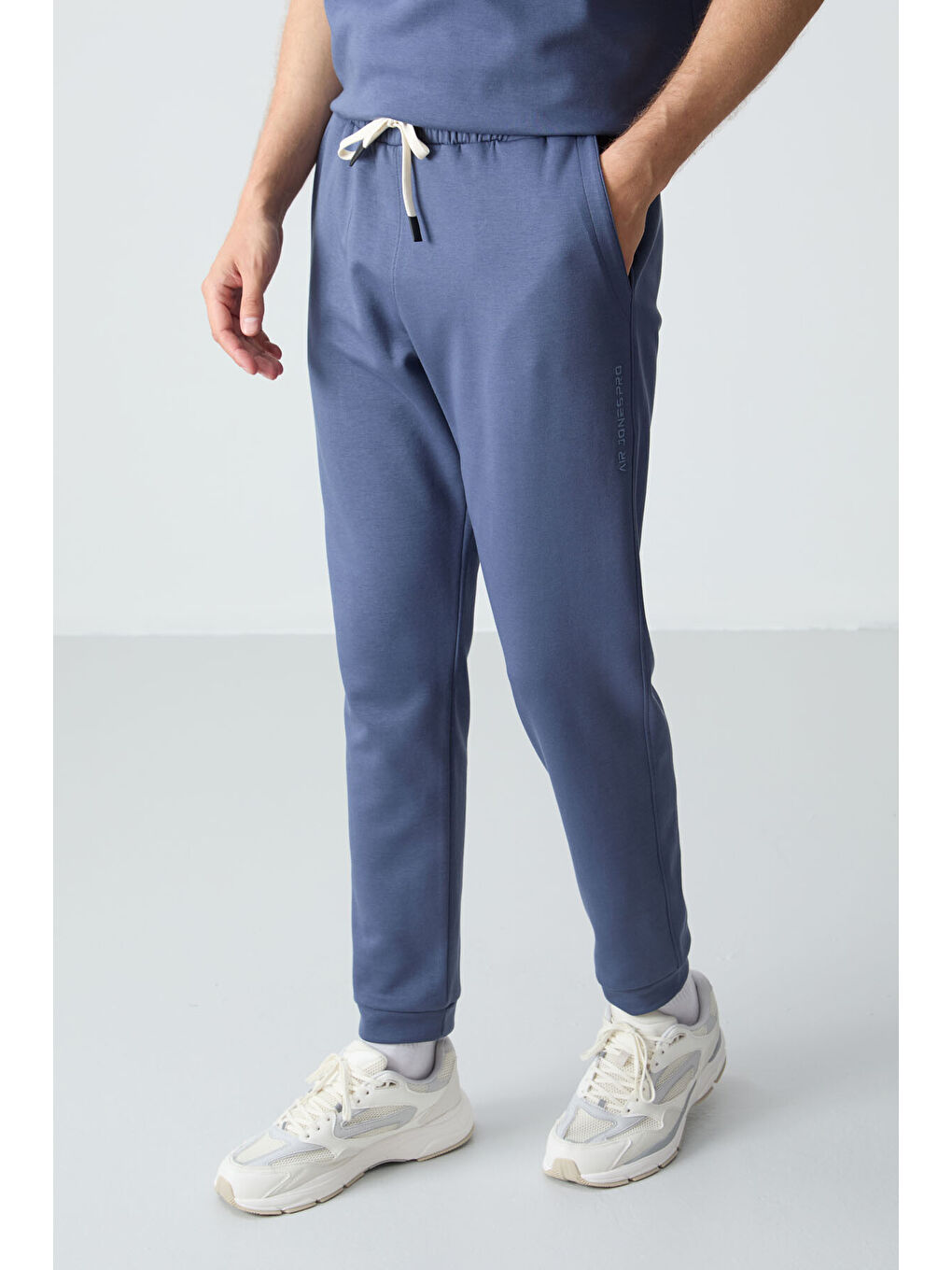 Petrol Pamuklu Kalın Yumuşak Dokulu Oversize Fit Basic Erkek Eşofman Takım - 85261-3