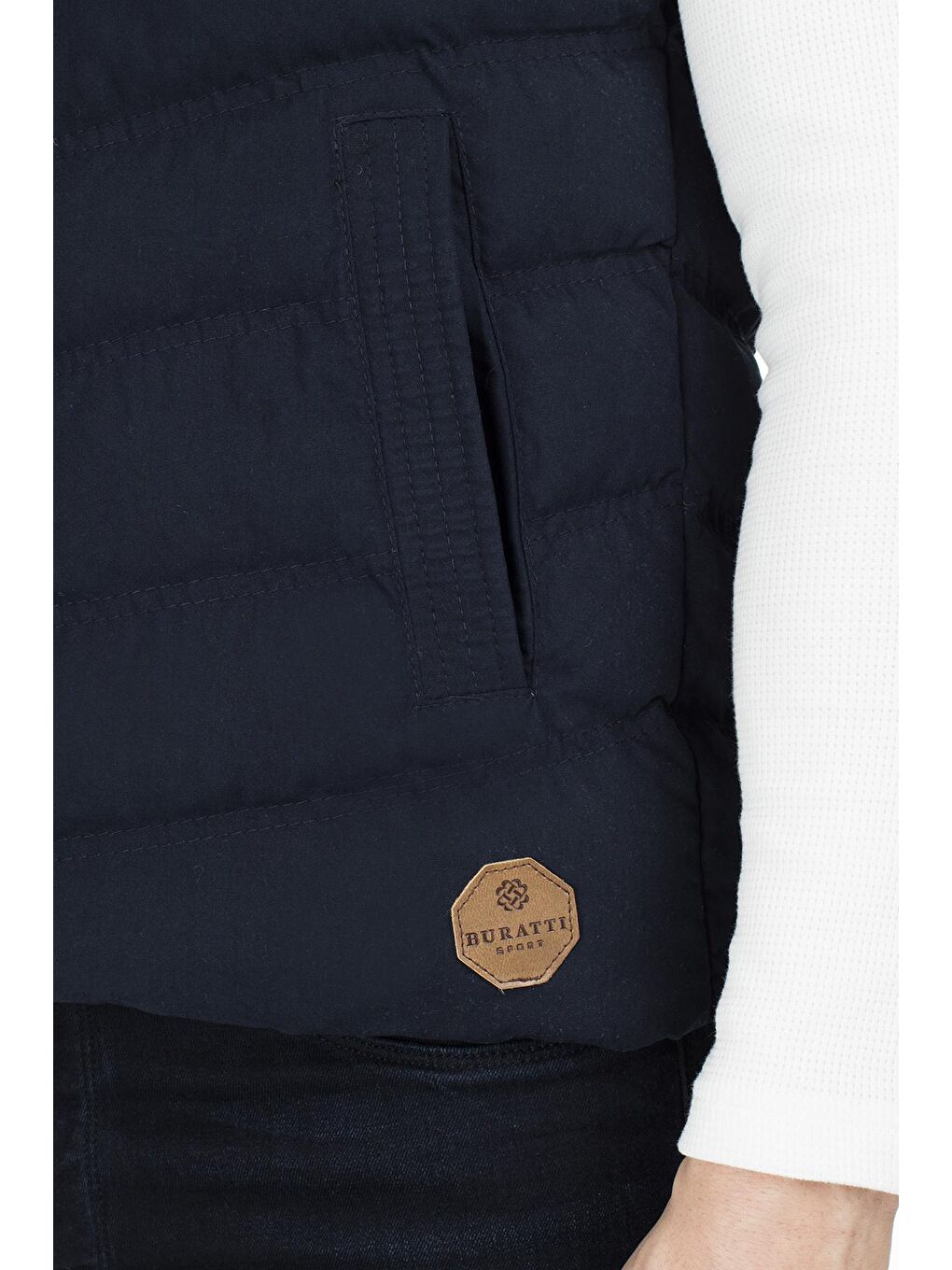 Lacivert Kapüşonlu Slim Fit Erkek Yelek 556B5618-7