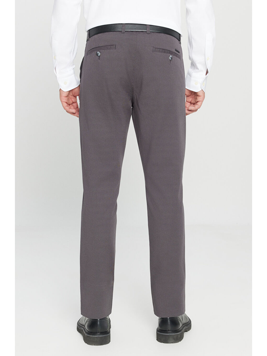 Erkek Antrasit Slim Fit Dar Kesim Yan Cep Pamuklu Esnek Chino Pantolon-6