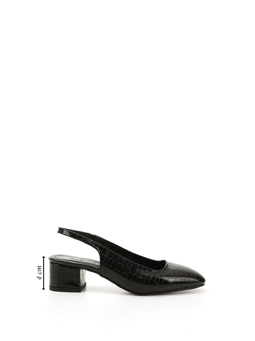 Siyah Kadın AÇIK SİYAH Kısa Kalın Topuklu Arkası Açık Ayakkabı-1