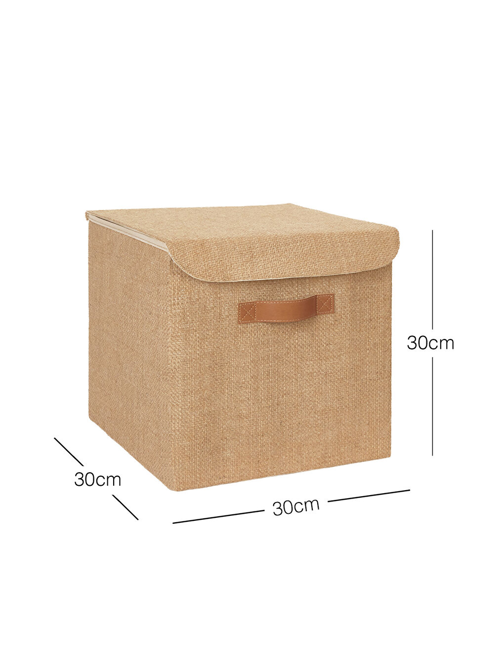 Bej Jüt Kapaklı Kutu 30 x 30 x 30 cm-6