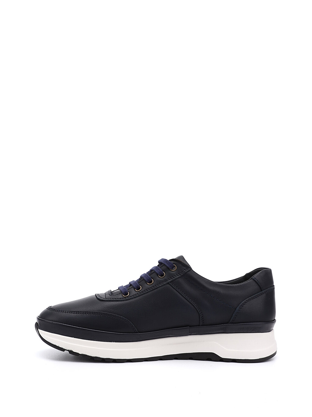 Lacivert Erkek AÇIK LACİVERT Bağcıklı Hakiki Deri Comfort Sneaker-3