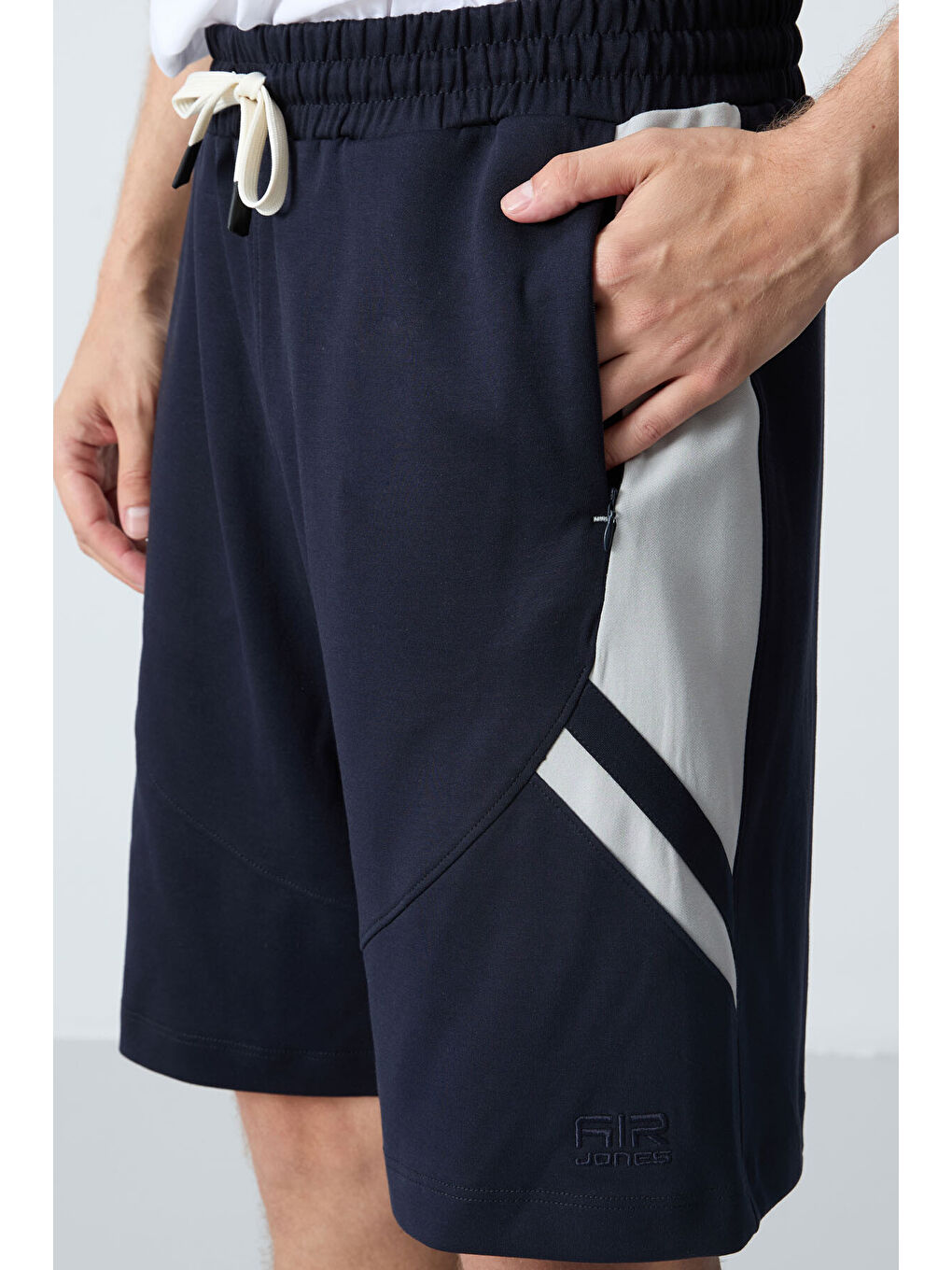 Lacivert Pamuklu Kalın Yumuşak Dokulu Standart Fit Basic Erkek Şort  - 81281-2