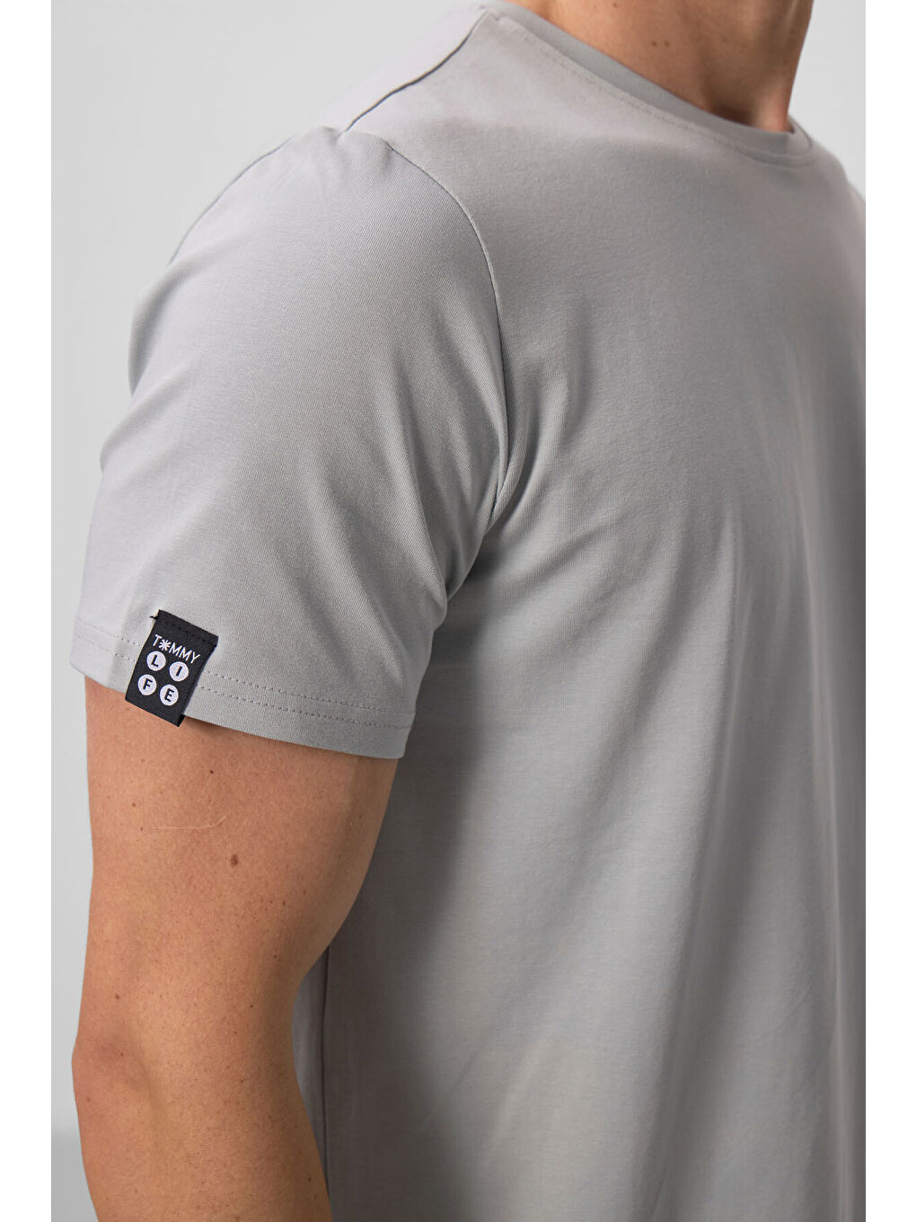 Bej Taş Erkek Basic Kısa Kol Standart Kalıp O Yaka Büyük Beden Tişört - 87911-2