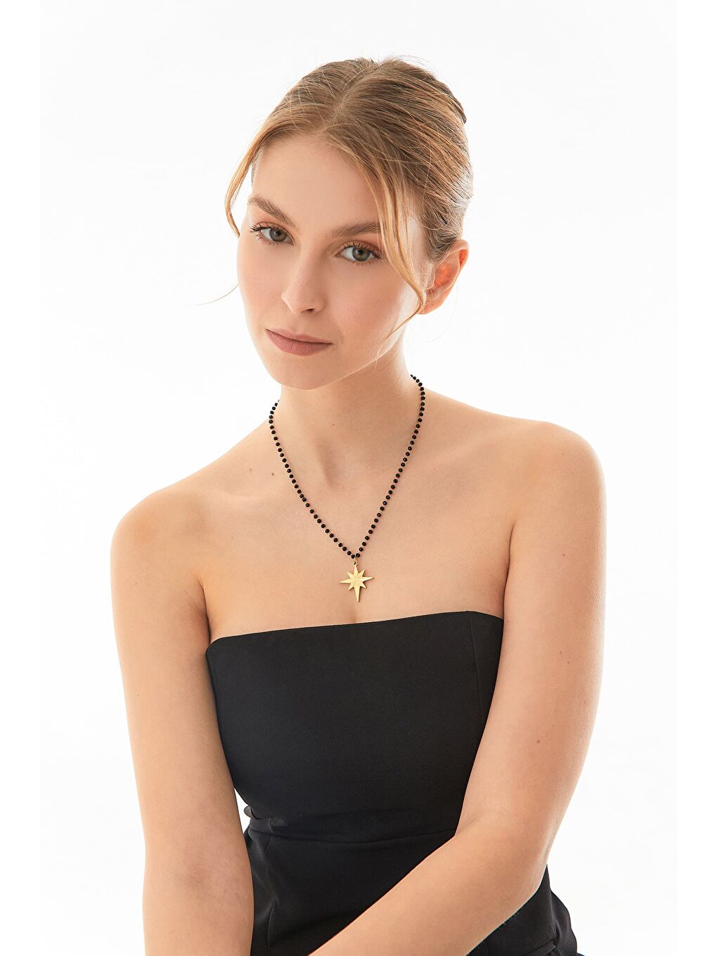 Sarı Kalpli Dorika Zincir Çelik Kolye