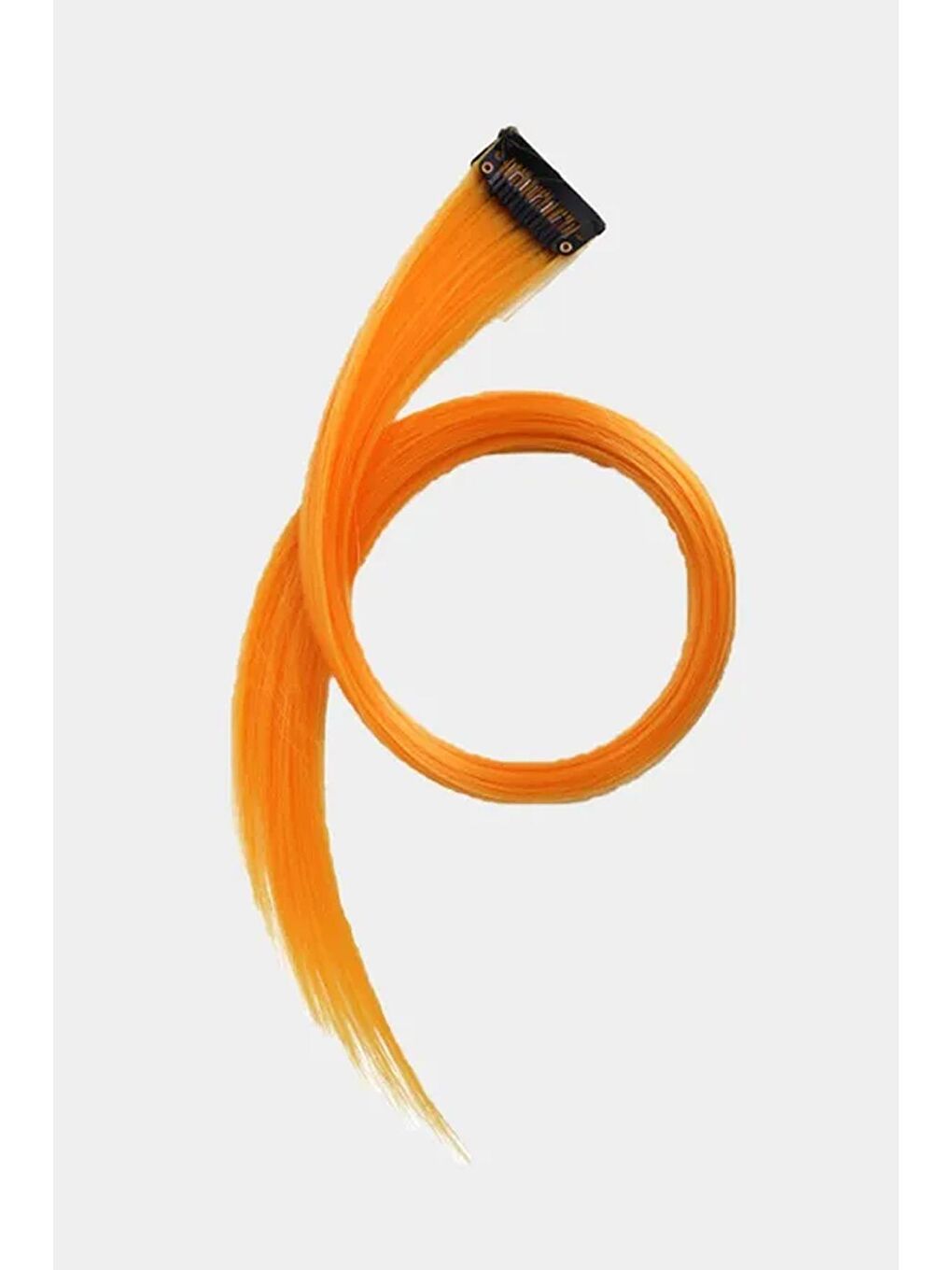 Turuncu Uzun Düz Sentetik Saç Uzatma Çıt Çıt Postiş-3